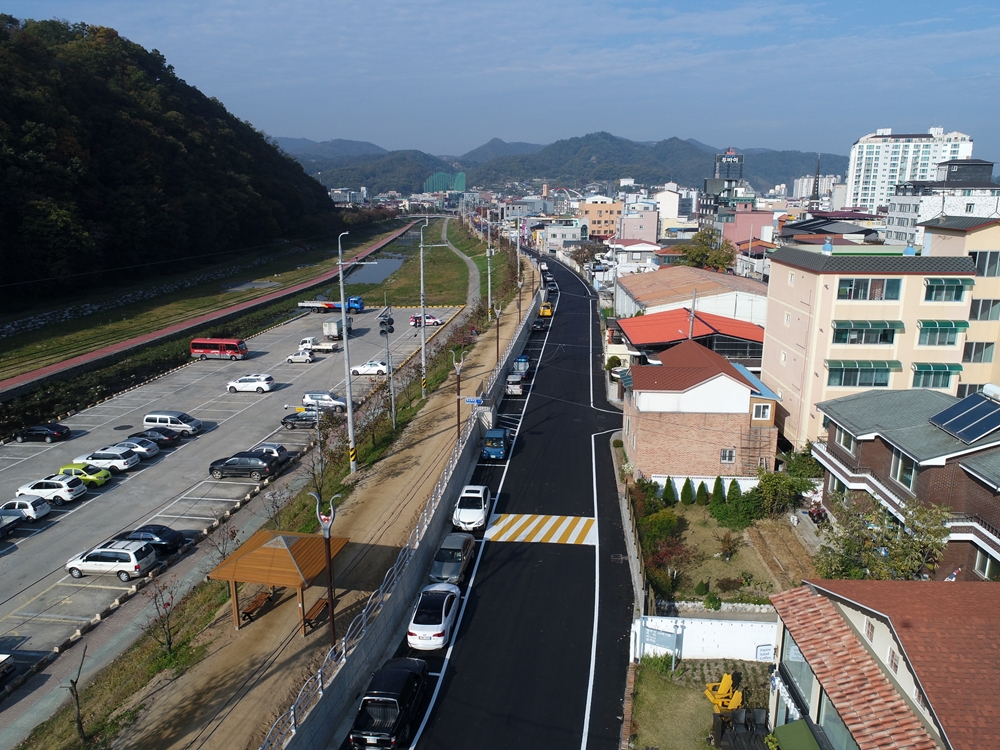 영동천변 도로 새단장, 사람도, 자동차도 모두 ‘OK’