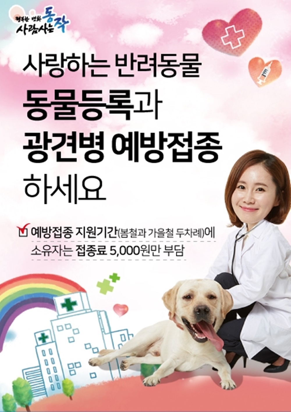 동작구, 반려동물 광견병 예방접종 실시