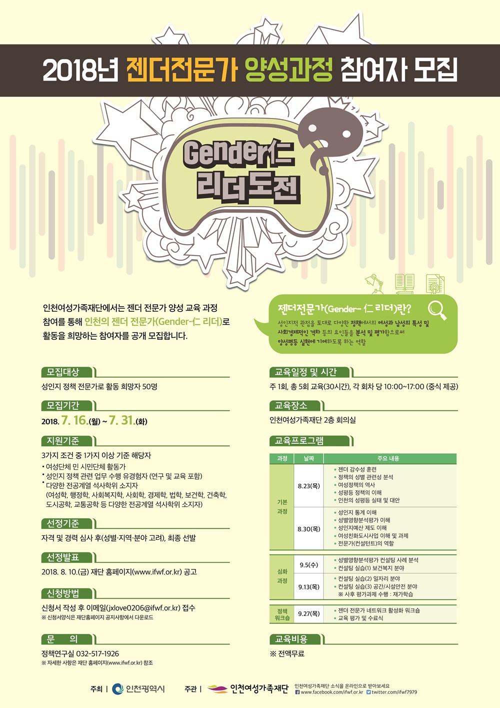 인천형 성평등 정책, 이제 민·관이 함께 만든다