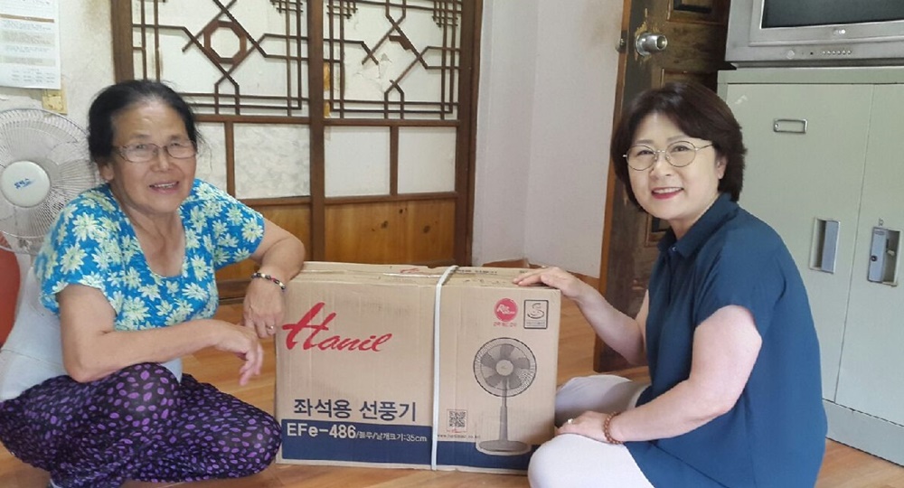 인제군 북면맞춤형복지팀, 에너지취약계층 선풍기 지원