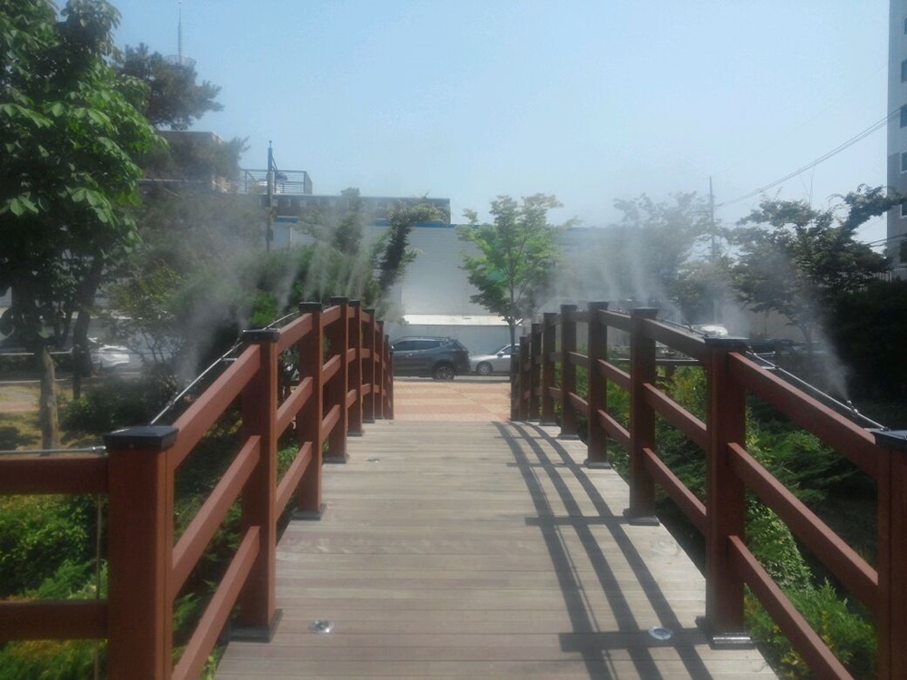 구영공원에 쿨링포그 설치됐다