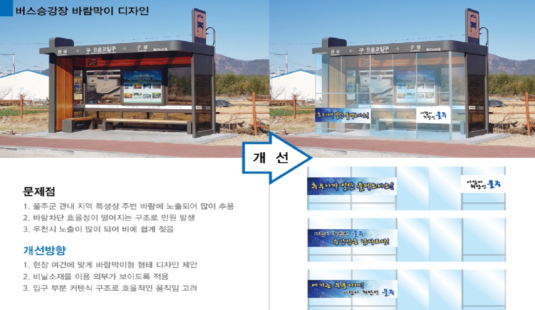 울주군 버스승강장, 발열의자에 방풍막까지 추위 걱정 끝