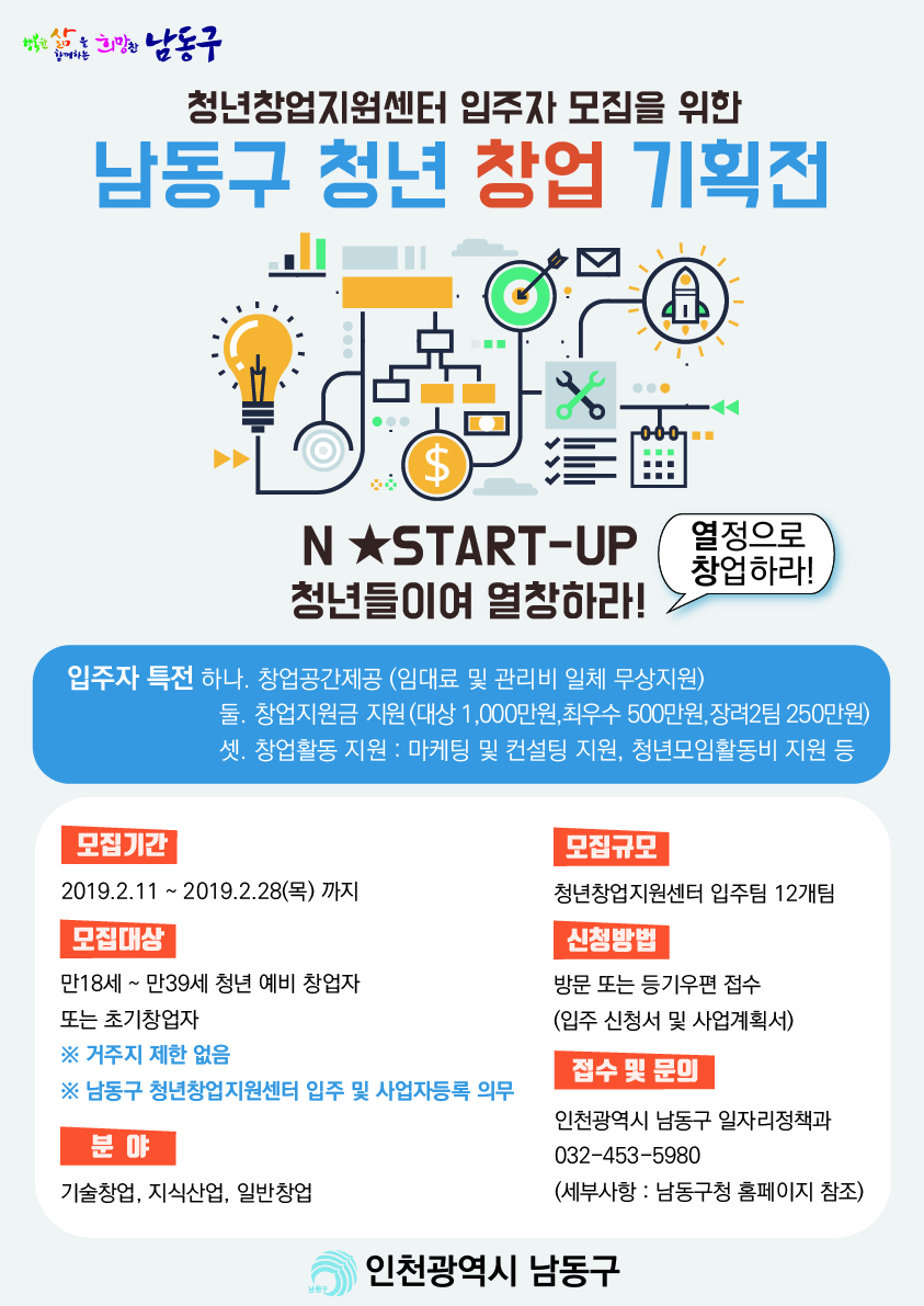 '청년이여 열정으로 창업하라!' 인천 남동구, 기획전 개최