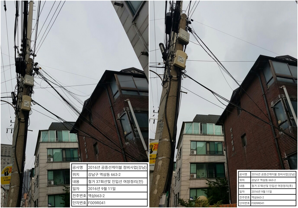 강남구, 거미줄처럼 얽힌 공중선 없앤다!