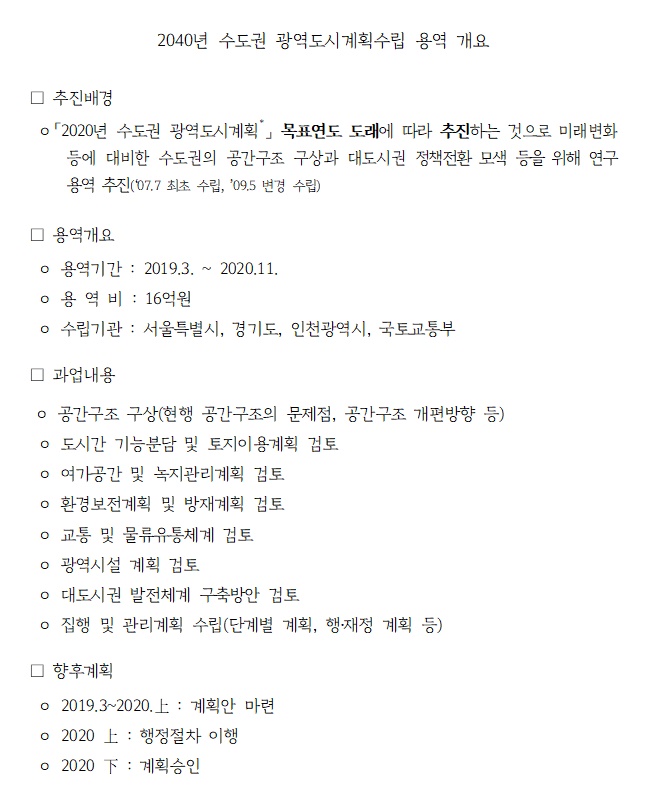 2040 수도권 글로벌 메가 플랜 나온다