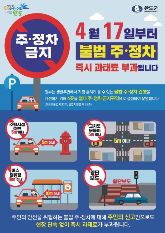 완도군, '불법 주정차 타파' 두 팔 걷었다