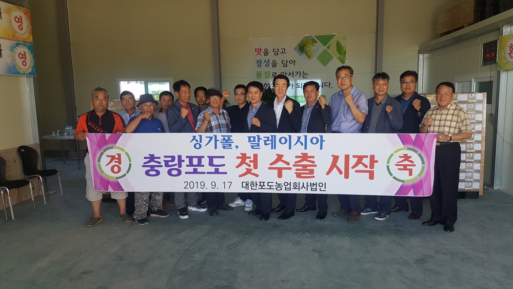 상주시, 국내육성 포도 품종 ‘충랑’ 첫 수출 시작!