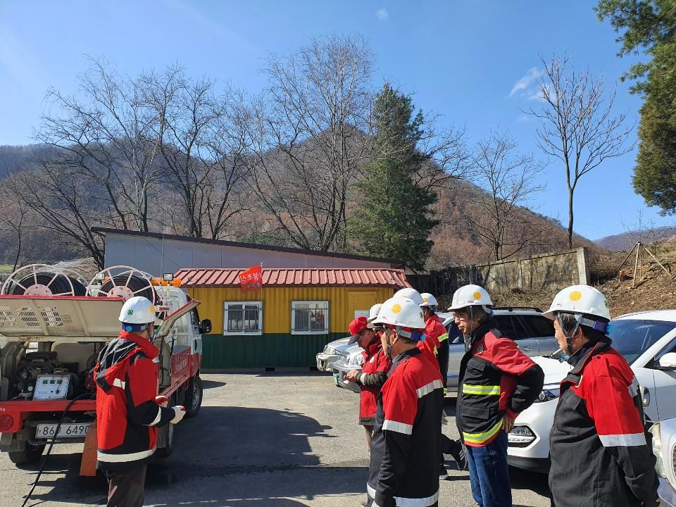 평창 미탄면 산불진화대 봄철 산불 대비 자체훈련 실시