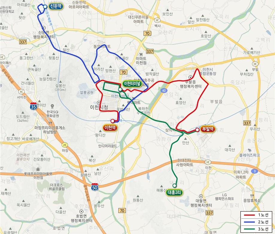 이천시, 버스노선 3개 신설…내년 3월 개통 예정