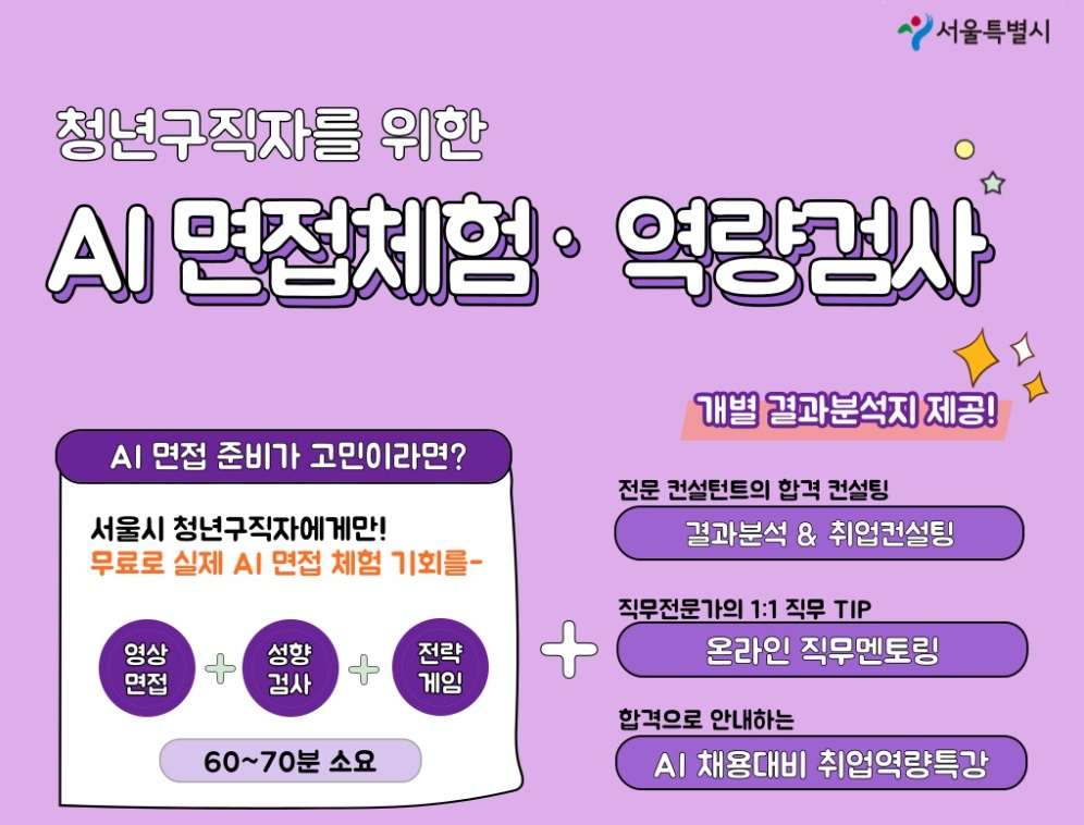서울시, 청년 1만 명에 AI면접체험…비대면 채용 맞춤 취업지원서비스 개시