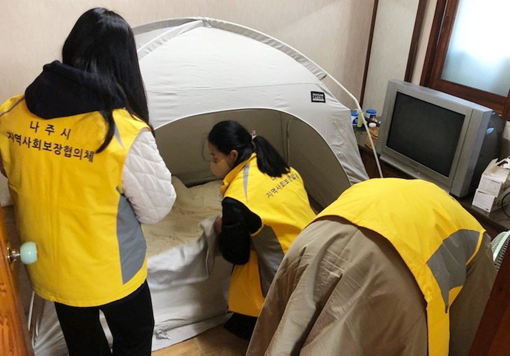 나주시, 작년 이어 취약계층 110가구에 난방텐트 보급