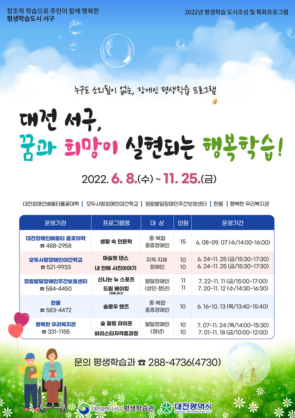 대전 서구, 꿈과 희망이 실현되는 행복학습 운영