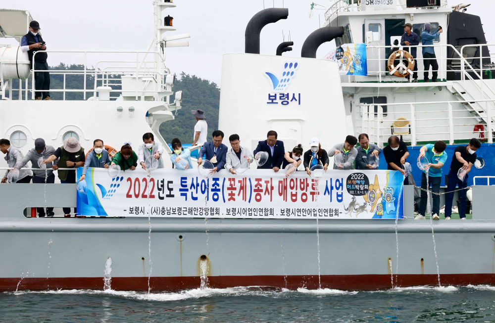 보령시, 수산자원 확보 위한 꽃게 종자 방류 어선 퍼레이드 펼치다