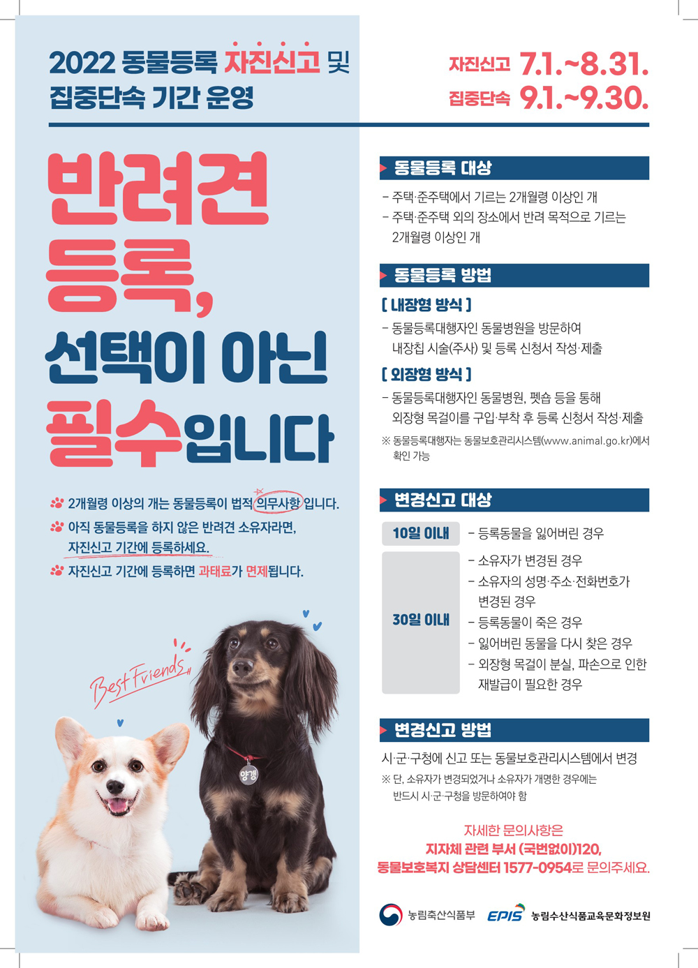 논산시, 반려동물 등록 자진신고제 기간 운영
