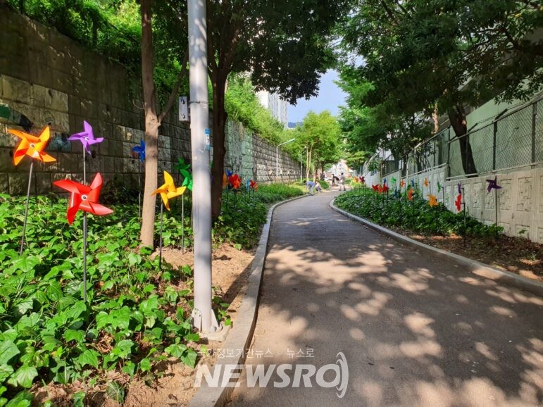 부산 북구 만덕3동, 바람개비 가득한 산책로 조성 | 뉴스로