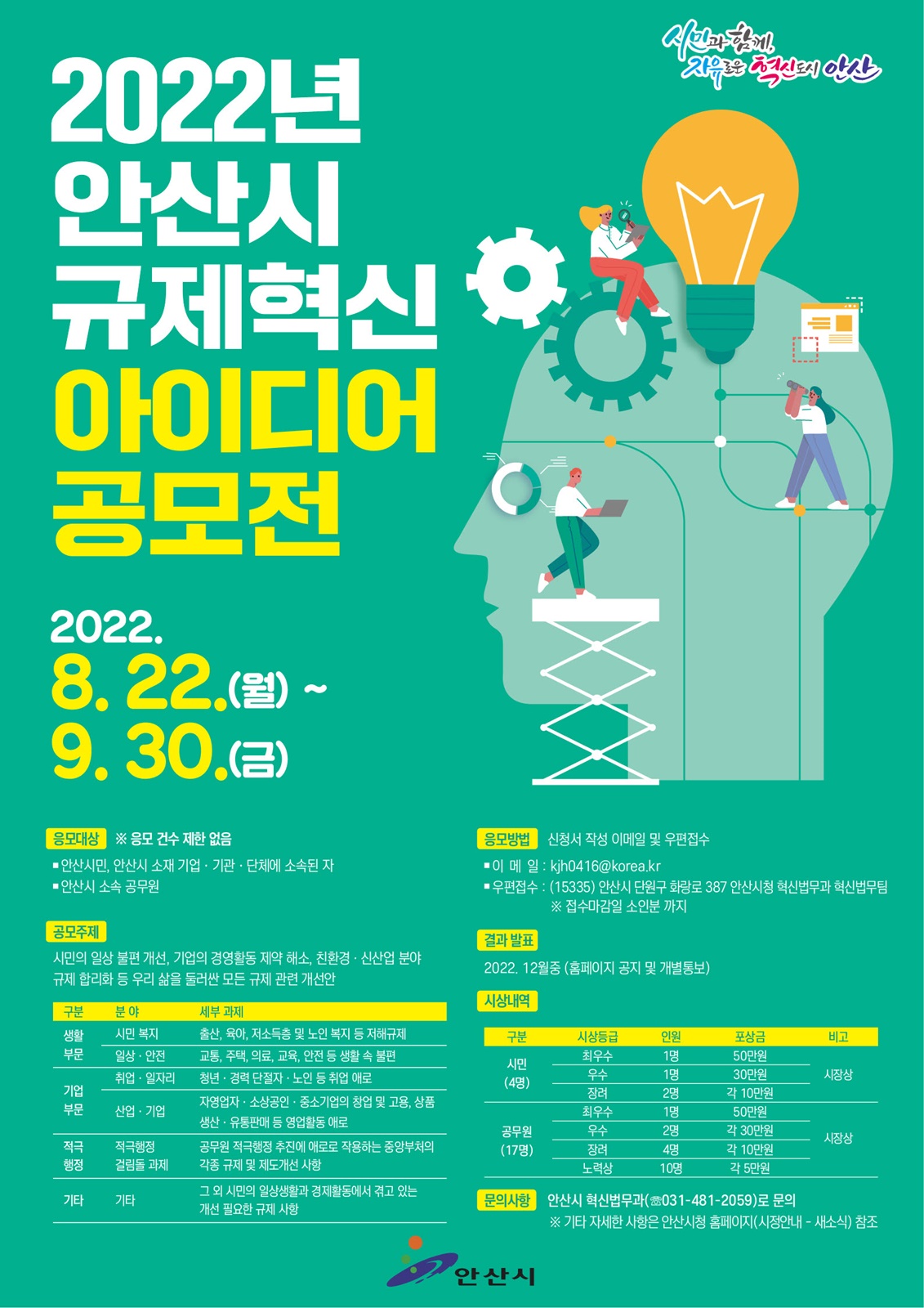 안산시, ‘2022년 규제혁신 아이디어 공모전’ 개최