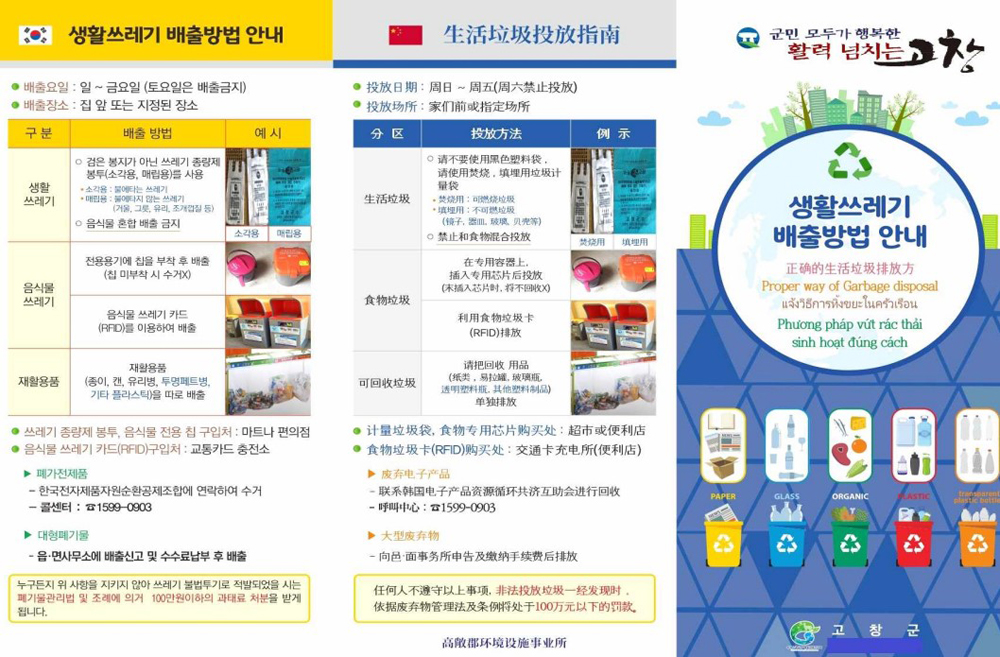 고창군 고창읍, 외국인 생활쓰레기 배출방법 홍보 박차