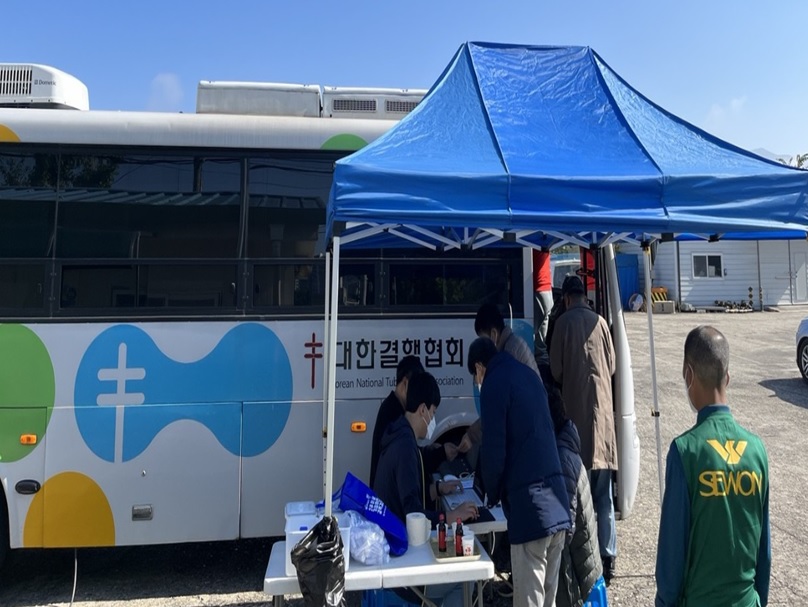 원주시 보건소, 노숙인 대상 '찾아가는 결핵 검진' 실시