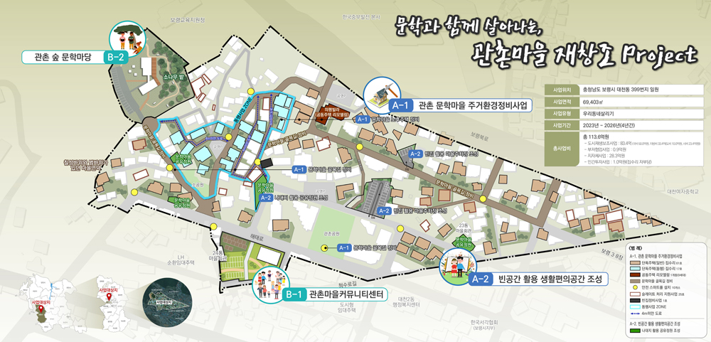 보령시 관촌마을, 국토교통부 주관 도시재생사업 선정 ‘문학과 함께 살아난다’