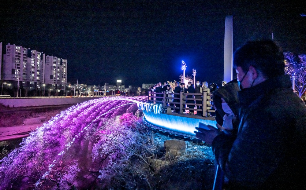 울산 북구, 동천 암벽분수 조성 완료 준공식 개최