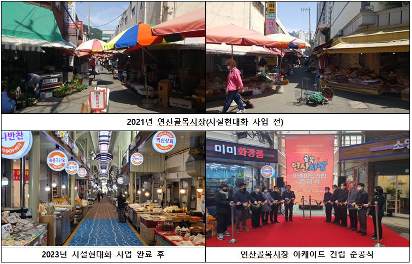 연제구, 25억 원 투입...연산골목시장 아케이드 건립 완료