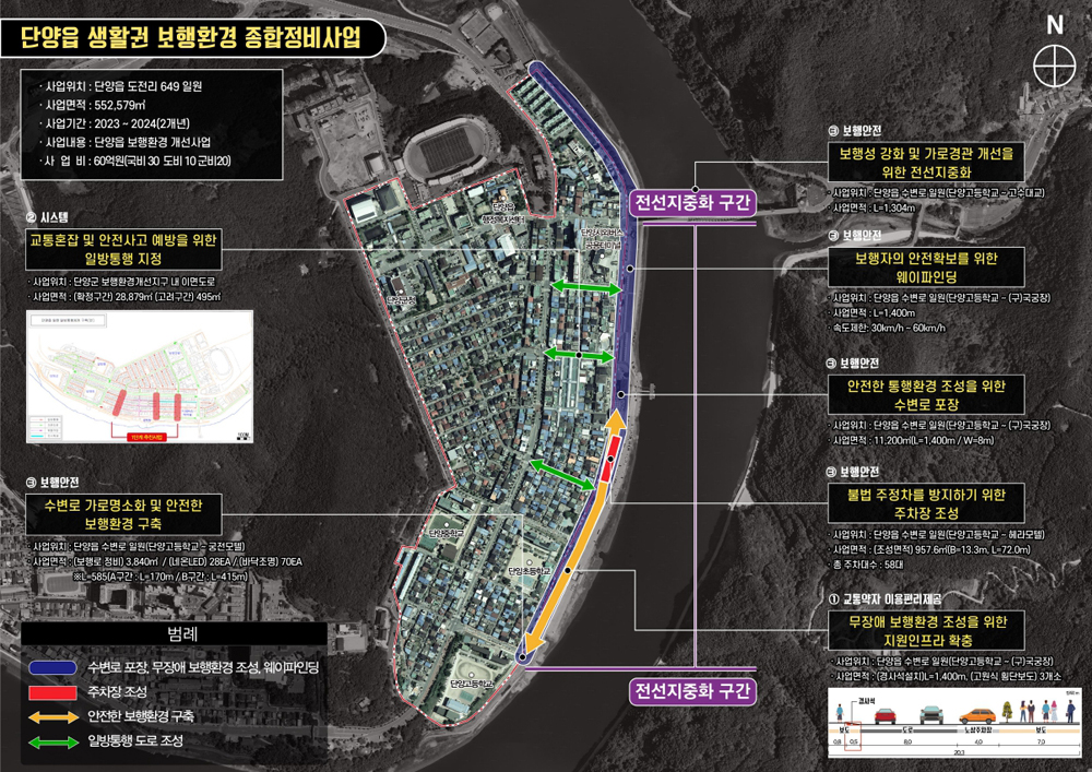 단양군, 행안부 보행환경 종합정비 시범 사업 선정