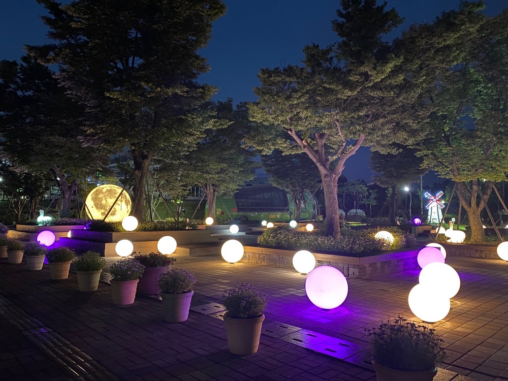 화려한 조명이 감싸는 경주 동궁원으로 오세요
