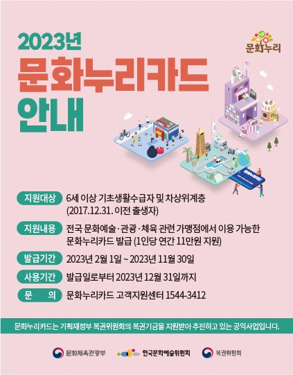 대구 남구, 통합문화이용권(문화누리카드)  발급 및 사용 독려