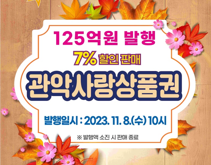 관악구, 제3차 관악사랑상품권 125억 원 추가 발행