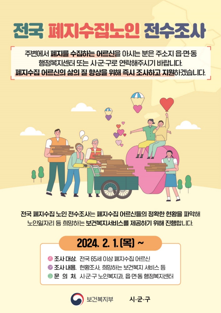 시흥시, 폐지 수집 노인 지원 조사 ‘총력’
