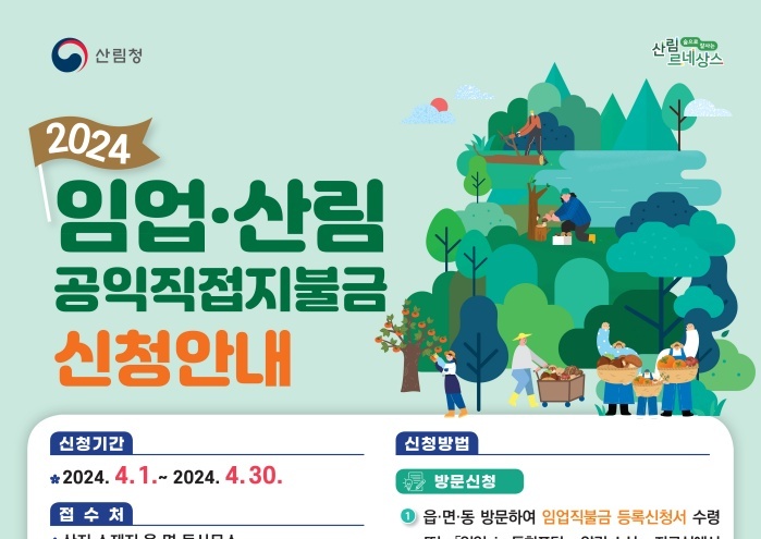 양양군, 2024년 임업직불금 신청 접수