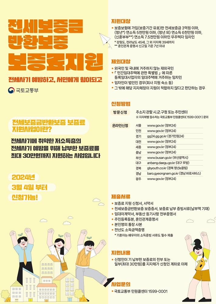 성남시, 전세보증금 반환보증료 지원사업 대상 확대
