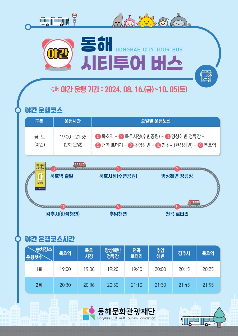 동해시, 바다 야경과 함께 달리는 시티투어버스 운행