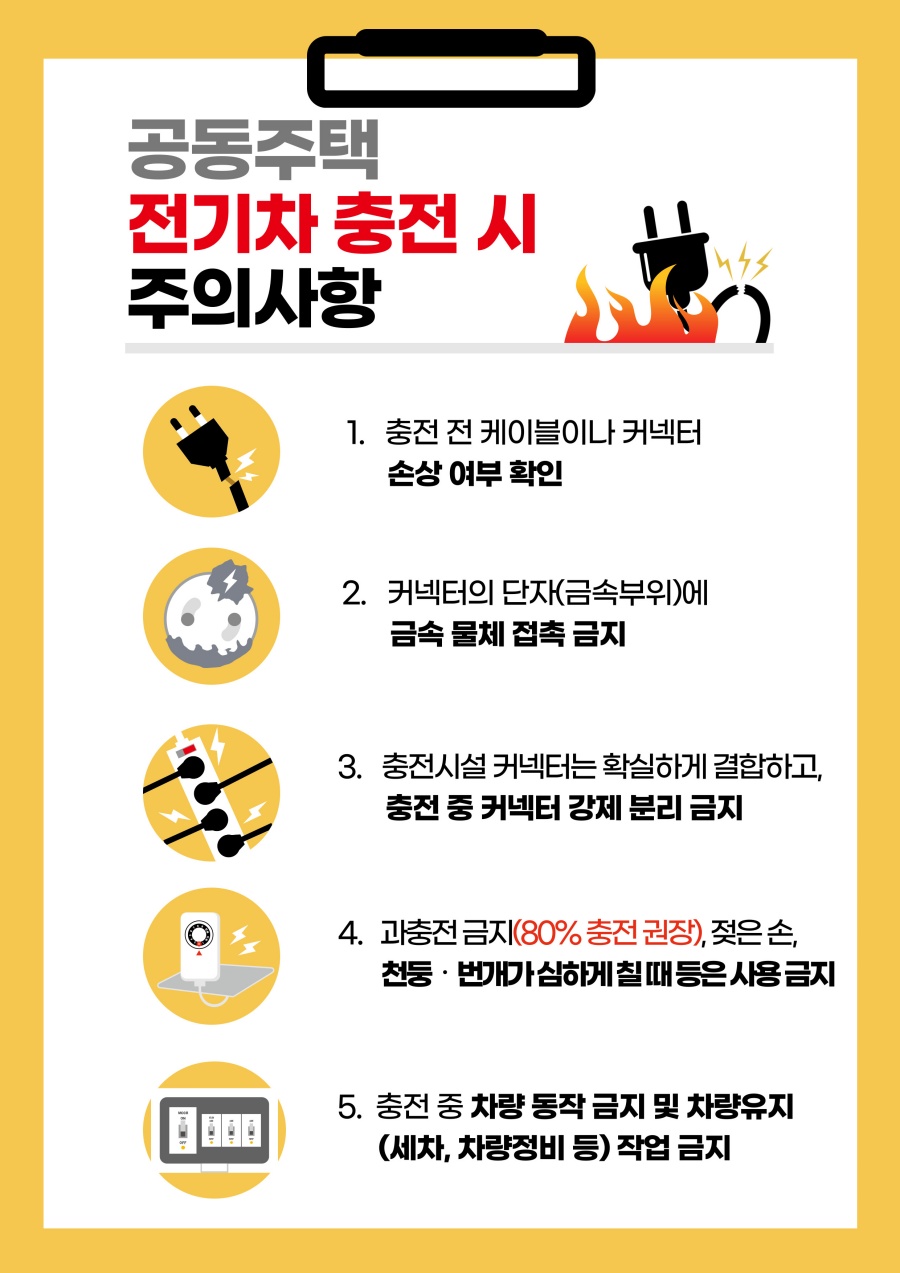 강동구, 공동주택 전기차 충전구역 안전 가이드 배포