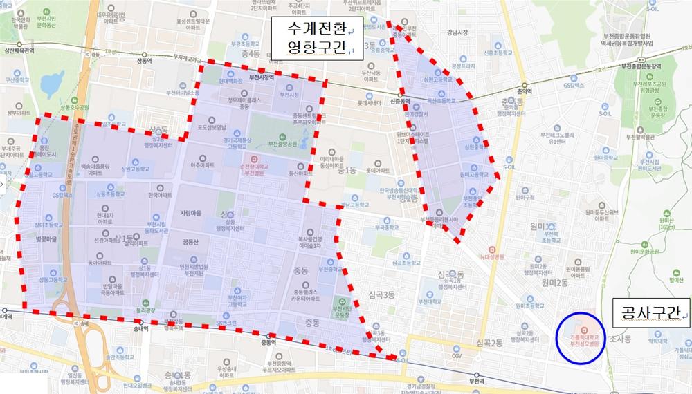 부천시, 성모병원 일원 배수본관 정비공사 시행