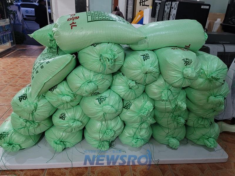 익명 기부자, 하의면에 쌀 600kg 기부