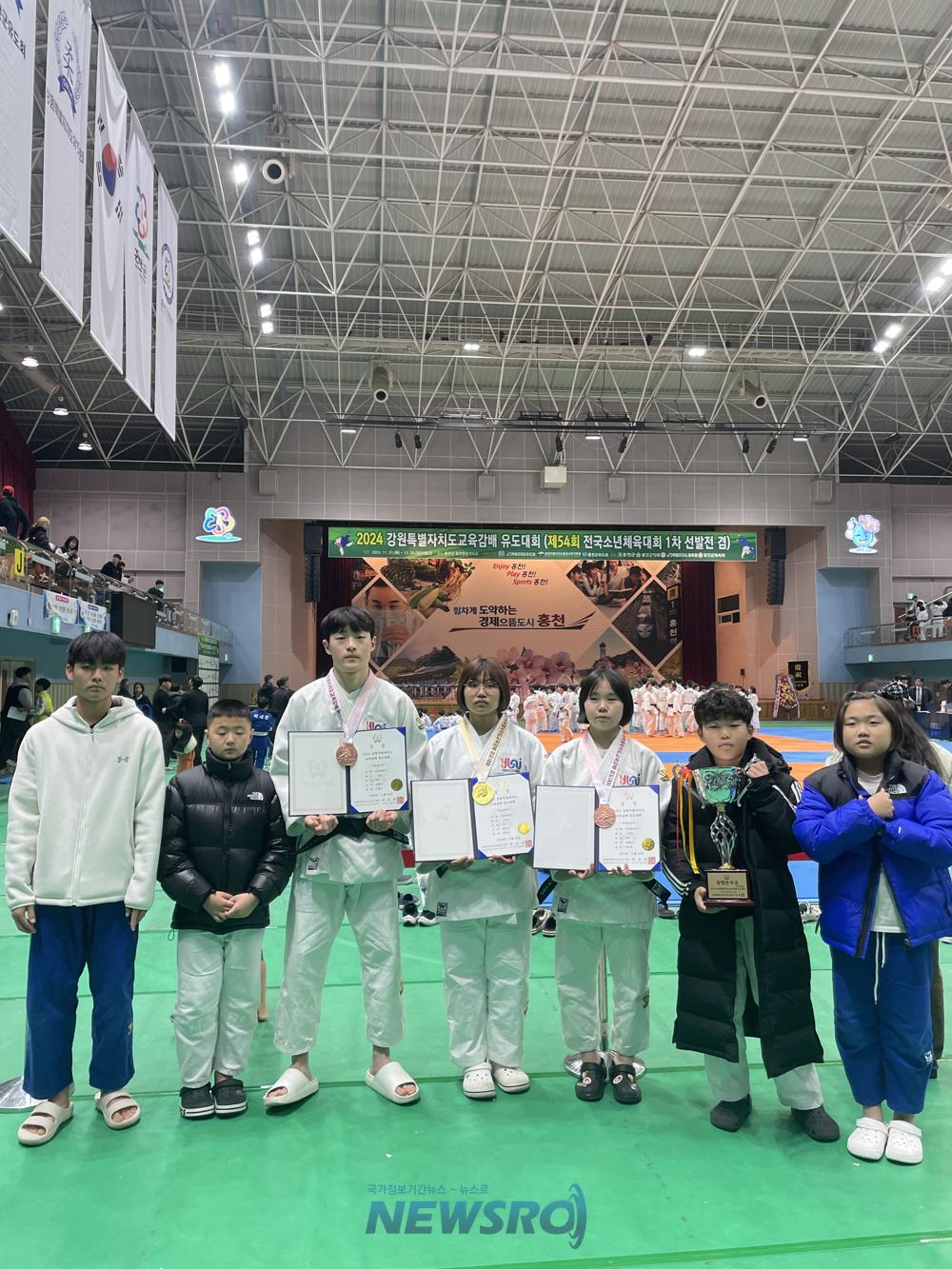 영월군 유도 전문선수반, 강원도교육감배유도대회서 6개 메달 획득
