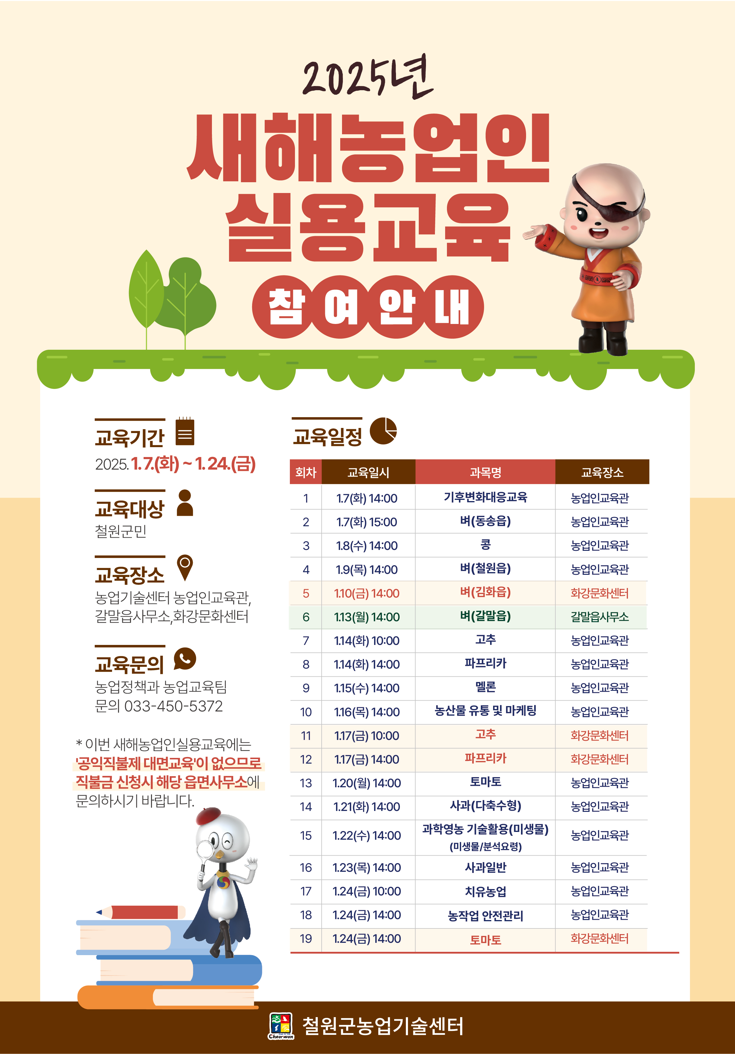 철원군, 2025년도 새해농업인실용교육 실시!
