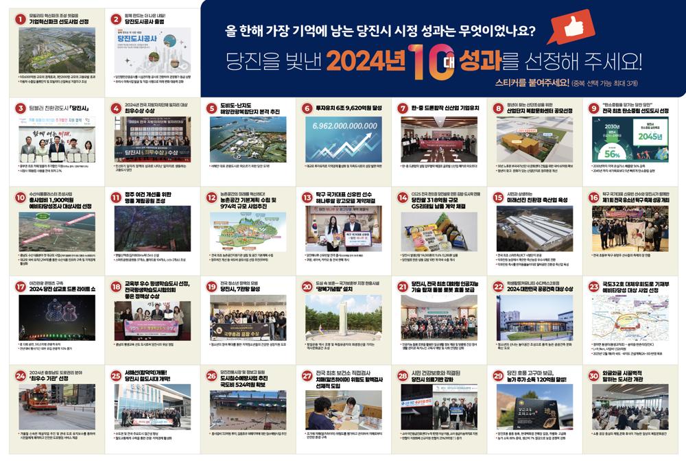 당진시, 2024년 10대 성과 시민 투표 진행