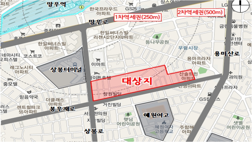 중랑구 상봉13구역 재개발 정비계획 수정가결, 1249세대 신축 아파트 들어선다