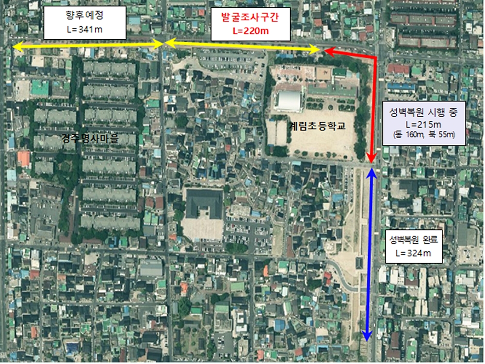 경주시, 경주읍성 북성벽 유적 발굴조사 착수…복원정비 본격화