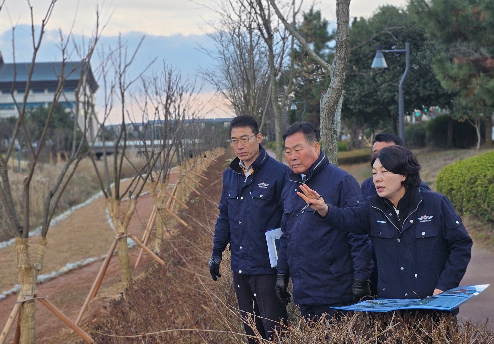 김산 무안군수, 겨울철 산림 사업장 현장 점검 나서