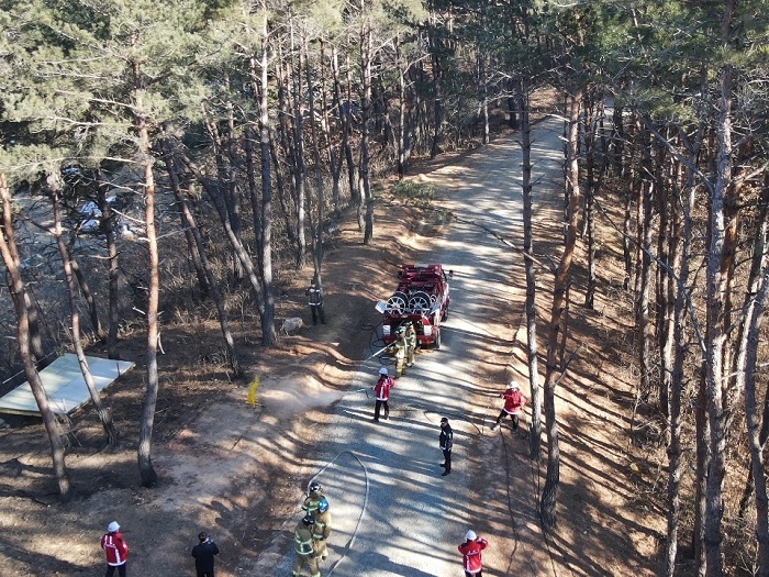 부산 금정구, 산불 진화 통합 훈련 실시