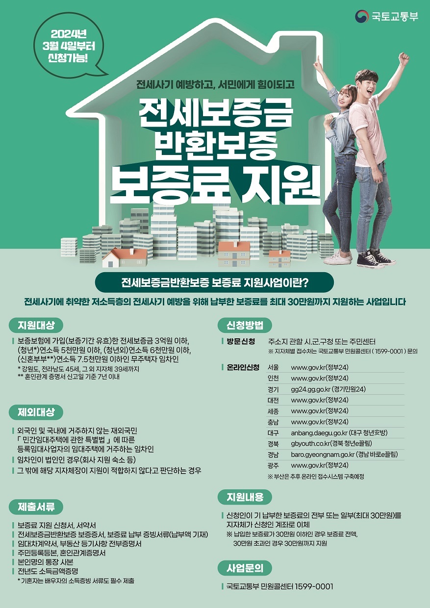 옥천군 전세보증금 반환보증 보증료 지원사업 시행
