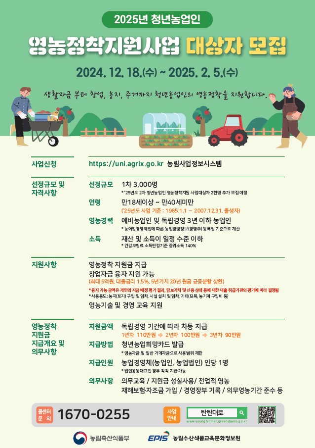 태안군, 청년 농업인 영농정착 지원 사업 대상자 모집