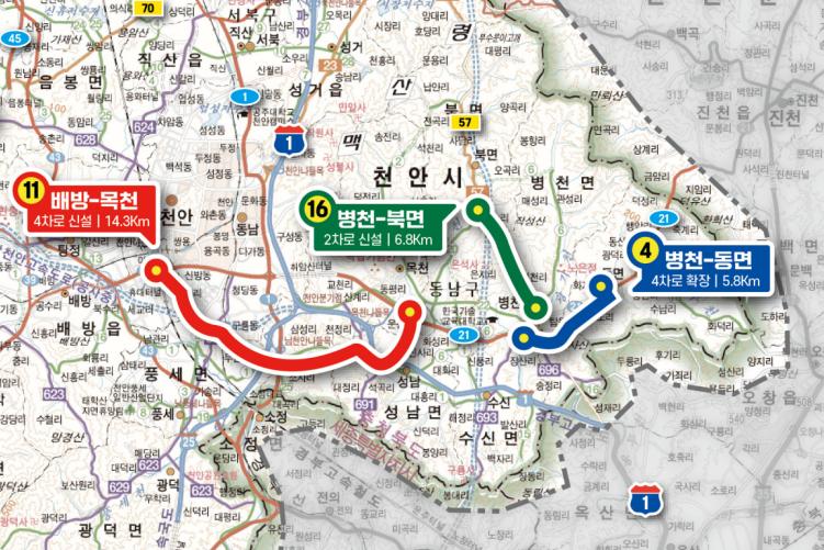 천안시, 신방~목천 국도대체우회도로 등 3개 도로사업 예타 대상 선정