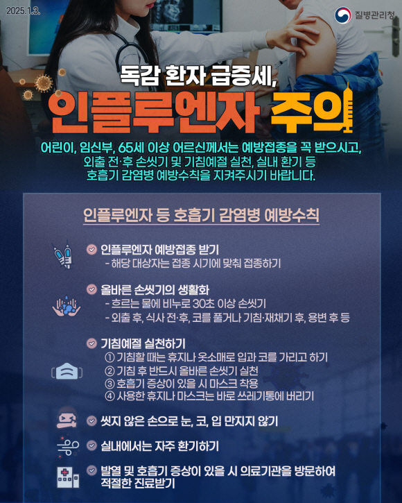 어린이·임신부·65세이상 등 설 연휴 전 예방접종 적극 당부