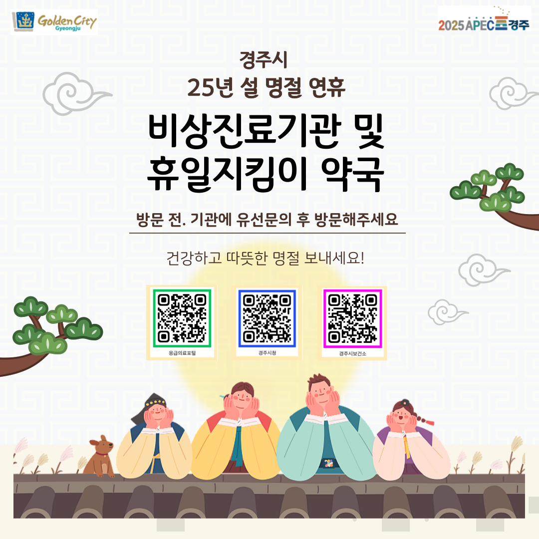 경주시, 설 명절 비상진료기관 및 휴일 약국 운영
