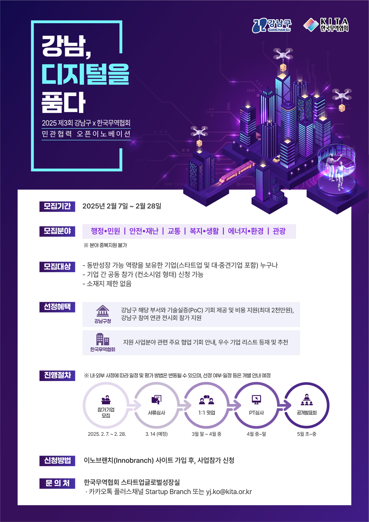 강남구, 민관협력 오픈 이노베이션 제3회 ‘강남 디지털을 품다’ 참가 기업 모집