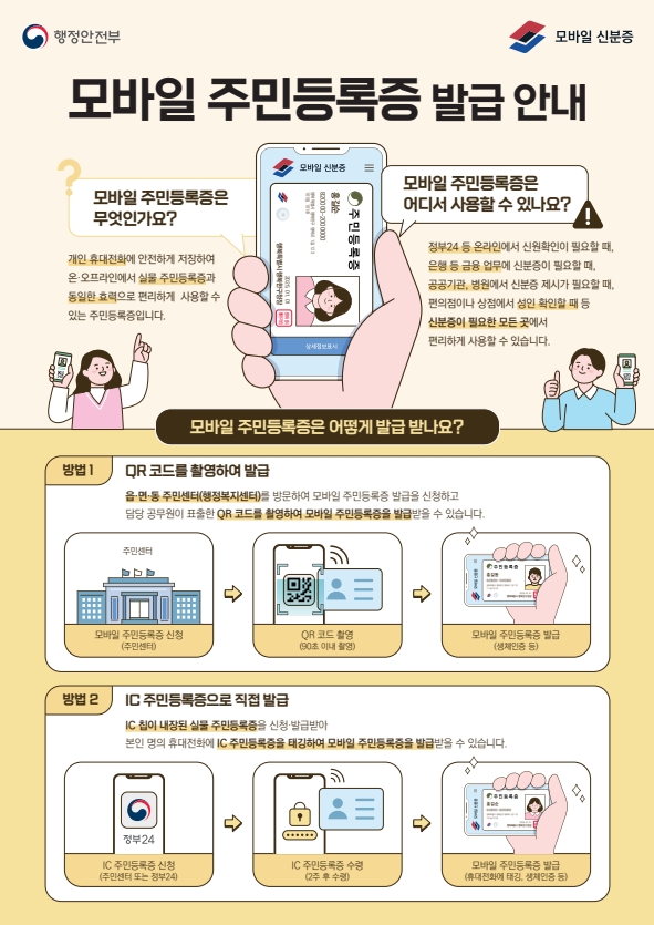 울진군, 모바일 주민등록증 14일부터 발급 시작